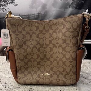 Coach Brown and Tan Pennie Signature Shoulder Bag NWT